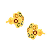 22k Yellow Gold MeenakariOrnamental Earrings with gold weight of 3.21g